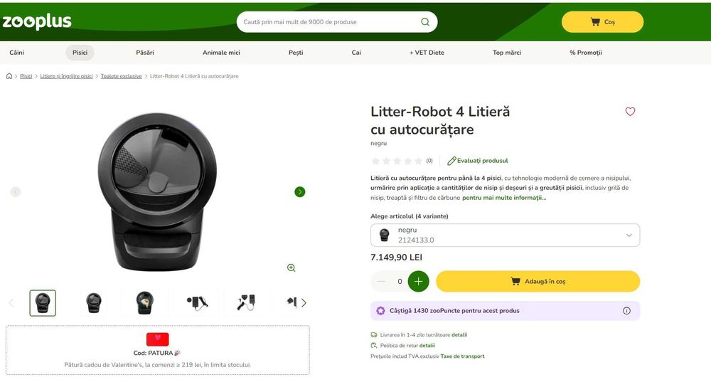 Litieră automată cu autocurățare Litter Robot 4, ca nouă, garanție