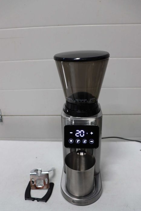 Електрическа кафемелачка AMZCHEF с 48 нива на смилане, антистатична система, сензорен панел, контейнер 300 г, корпус от неръждаема стомана