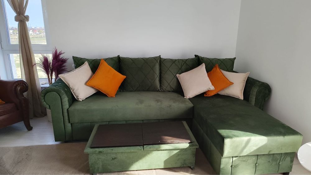 Vand canapea extensibila cu lada depozitare