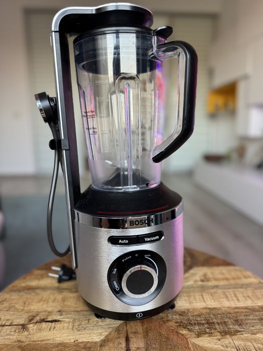 Blender vacuum Bosch MMBV625M, 1000 W, 37000 rpm, Cana Tritan 1.5 L, cutit cu 6 lame, Argintiu