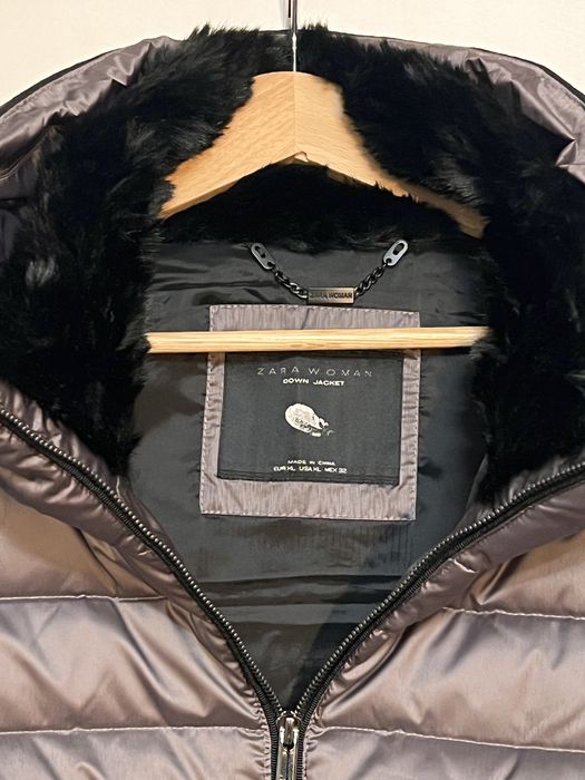 Дамски елек от гъши пух Zara, още с етикет, XL, тъмно сив