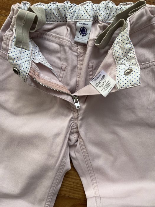 Blugi fete 5 ani/108 cm, roz prafuit, Petit Bateau