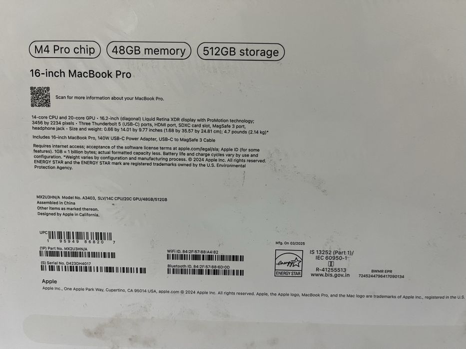 MacBook 16 Pro 512гб новый в упаковке