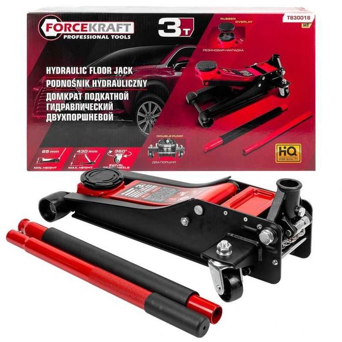 ТОП ОБЯВА Немски Нископрофилен Крик 3 тона 85-430мм FORCEKRAFT