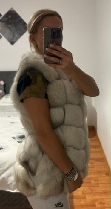 Vestă blană naturală vulpe ca nouă