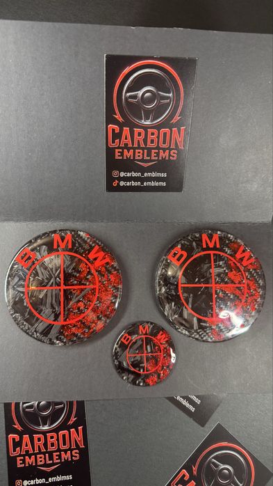 Персонализирани емблеми 82мм,78мм,74мм и 45мм BMW (carbon)