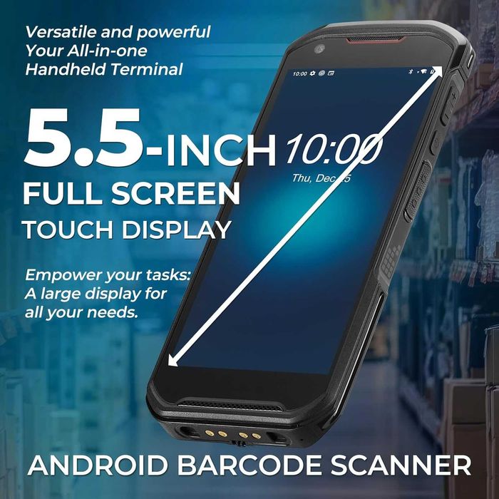 Баркод скенер SVANTTO Android 13 – Професионален PDA за WMS/ERP (1D/2D/QR, 6GB RAM, IP66)