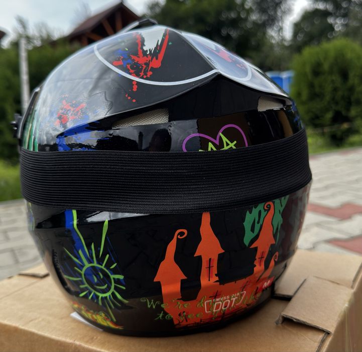 Set Cască Moto Cross/ATV M + Ochelari + Mănuși + Cagulă, Nou, Negru-Albastru Lucios