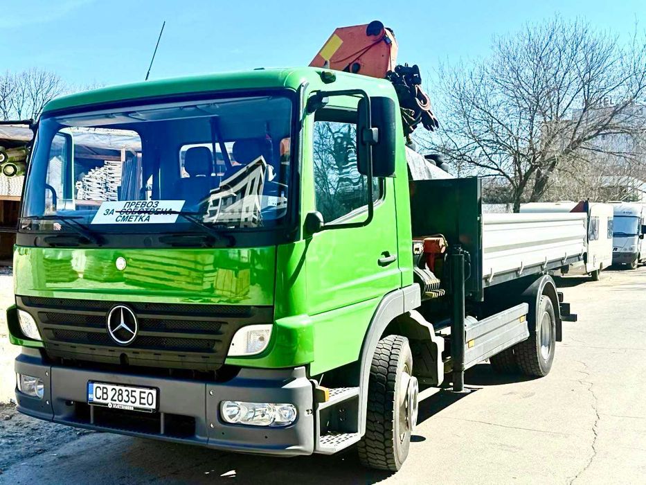 Професионален Транспорт с Камион Самосвал с Кран. Строителни материали