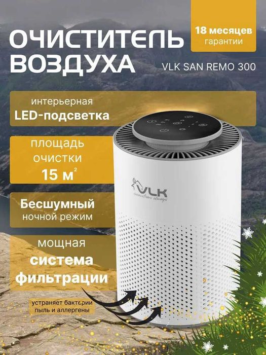 Очиститель воздуха бесшумный компактный Remo-300 до 15кв.