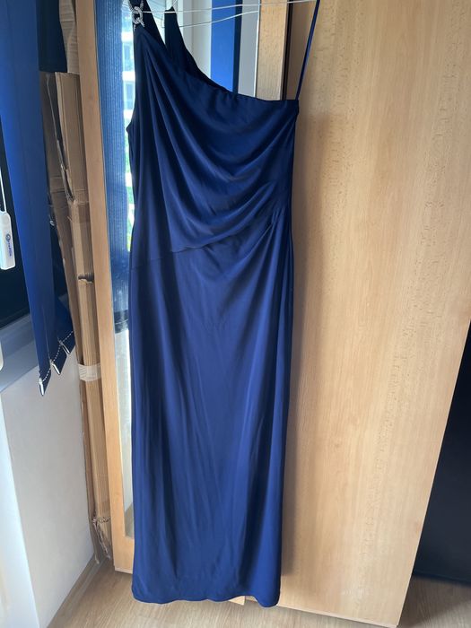 Официална тъмносиня дълга рокля Ralph Lauren