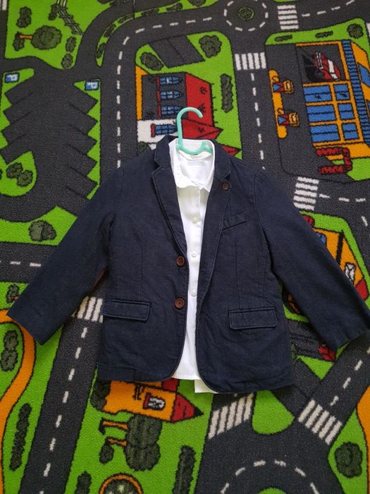 Lot 110 - sacou baieti zara + camasa h&m