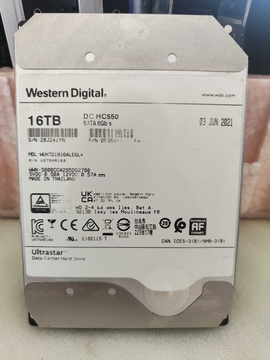 Hard Disk 16TB WD Ultrastar DC HC550 SATA3 Enterprise | Garanție 12 luni