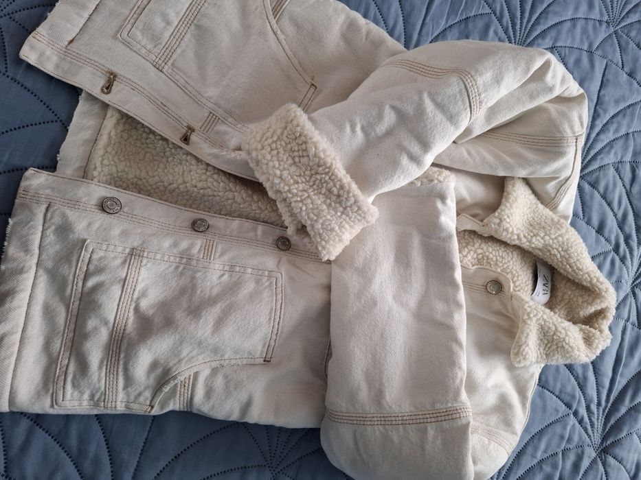 Cojocel denim alb Zara