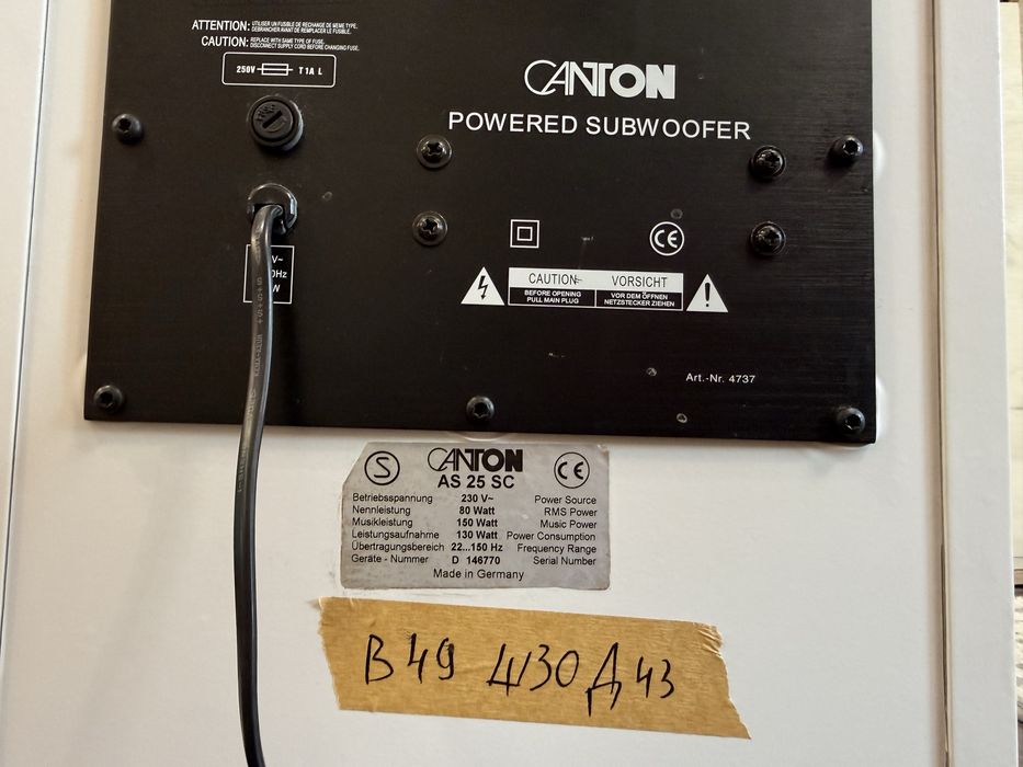 Canton AS25SC 10” Subwoofer Активен