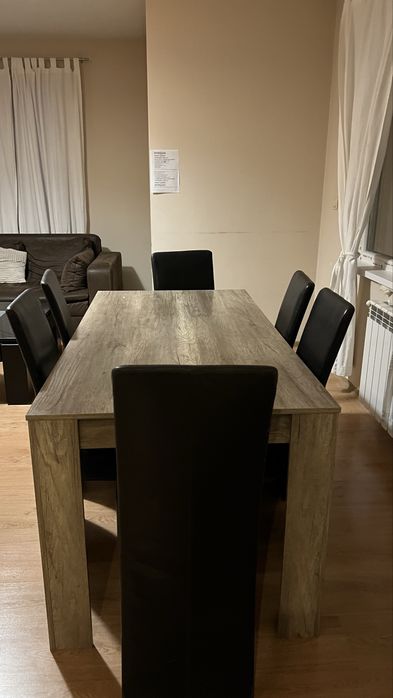 Комплект маса за хранене с 8 стола