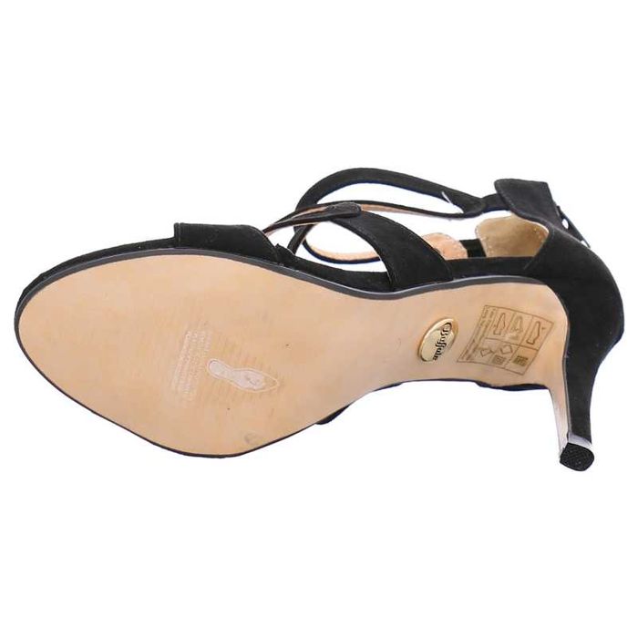 %ПРОМО% BUFFALO № 40 – Дамски сандали от велур каишки "BLACK STILETTO"