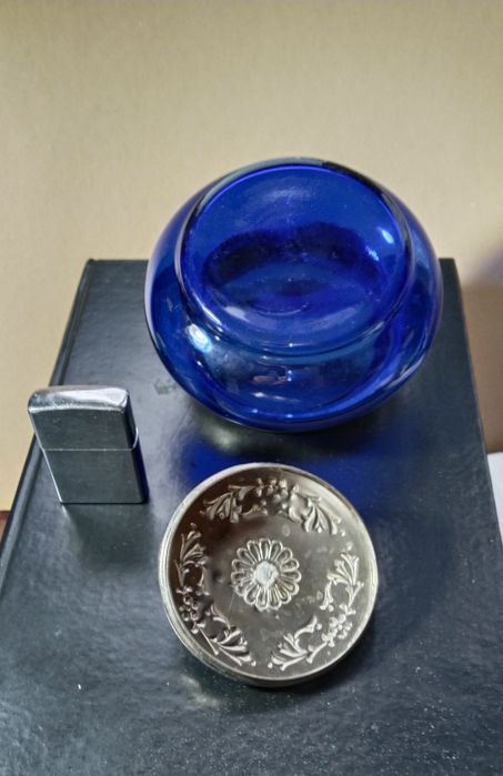 Сахарница старинная, мельхиор, стекло