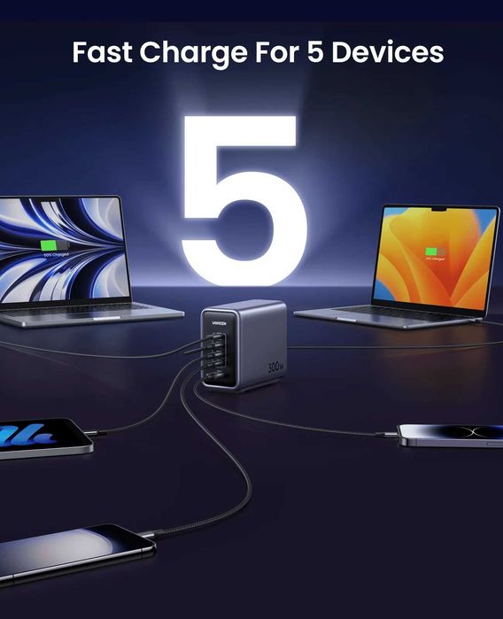 UGREEN Nexode 300W 5-Port Desktop Charger Настольное зарядное устройст