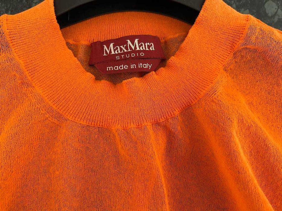 Блуза с къс ръкав MaxMara Studio Cotton organza jumper, размер L