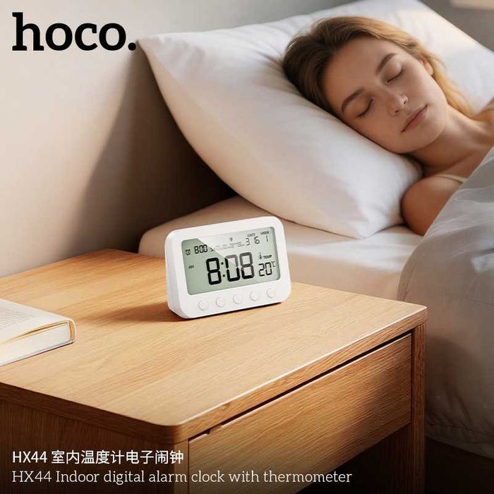 Hoco HX44 Электронный будильник с термометром и LCD-дисплеем