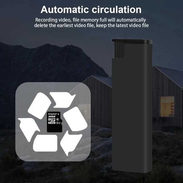 Мини скрита камера електрическа запалка WiFi аудио видео запис шпионаж