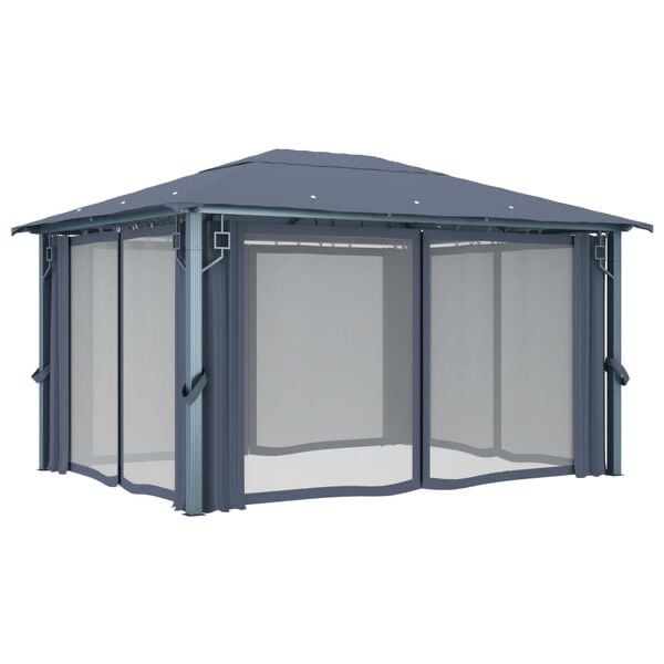 pavilion cort de gradina 3x4 cu perdele si plase tantari