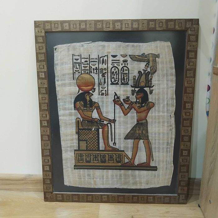 Египетски картини върху папирус с рамка 53х43см