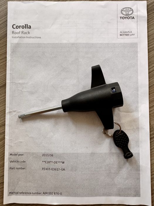 Напречни греди оригинални за Toyota Corolla