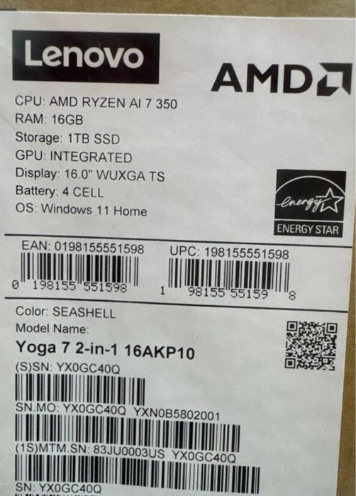 Новый Lenovo Yoga 7