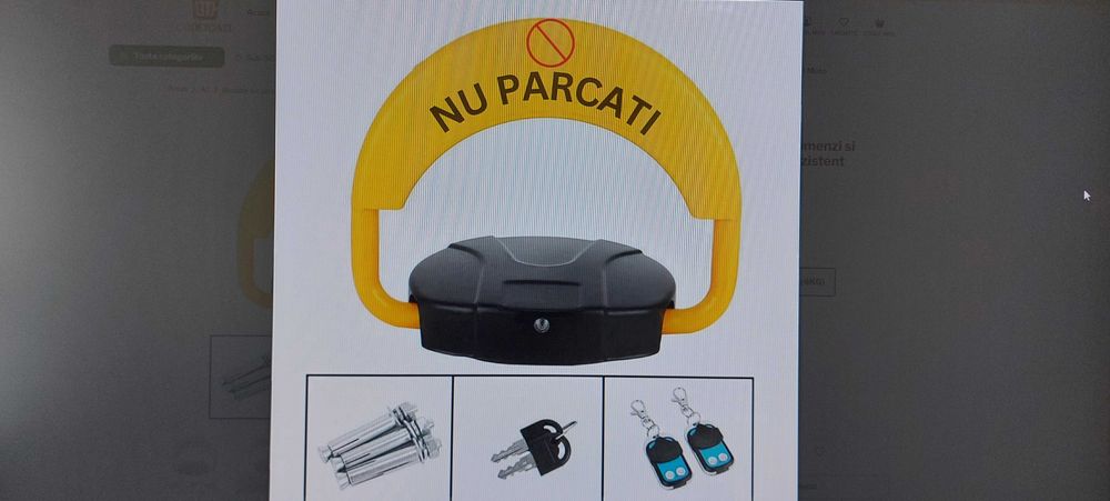 Blocator   Parcare cu  telecomandă și alarmă