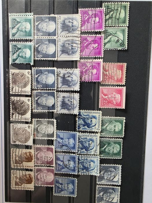 #001- Vand Mix lot 288 timbre SUA - Airmail, Elvis, steaguri, presedinti