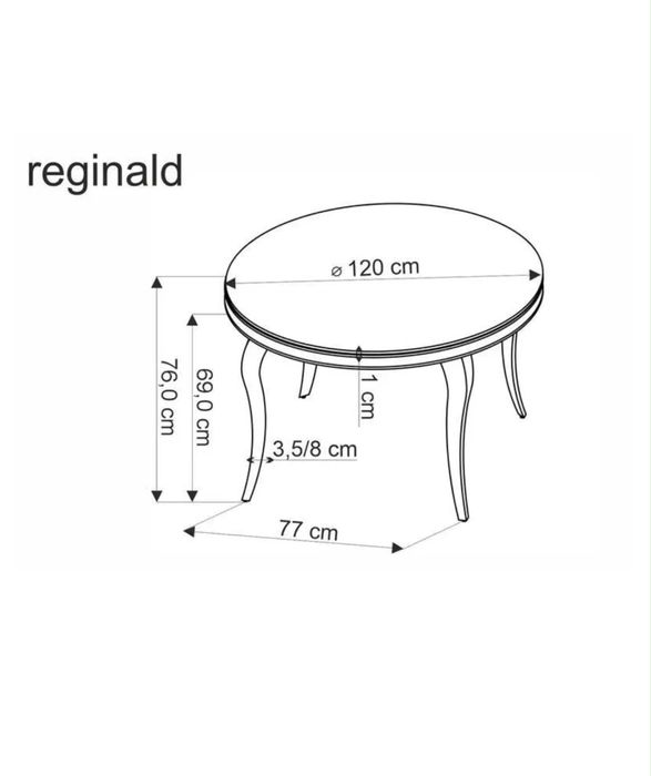 Masa rotunda Reginald