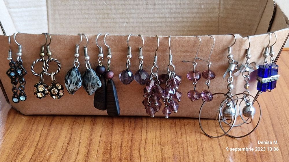 cercei lungi cu pietricele