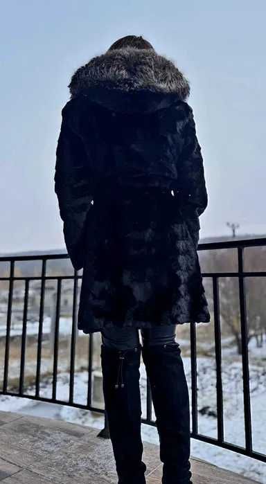 Blana naturala nurca, gluga vulpe argintie