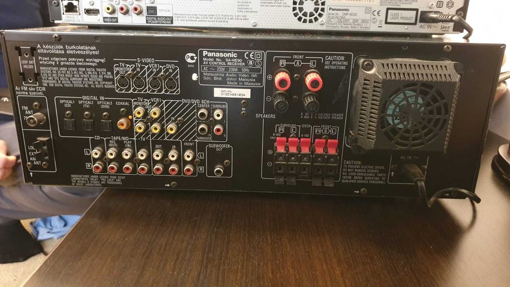 AV receiver Panasonic SA-HE90 si BLU-RAY Disc DMP-BD35