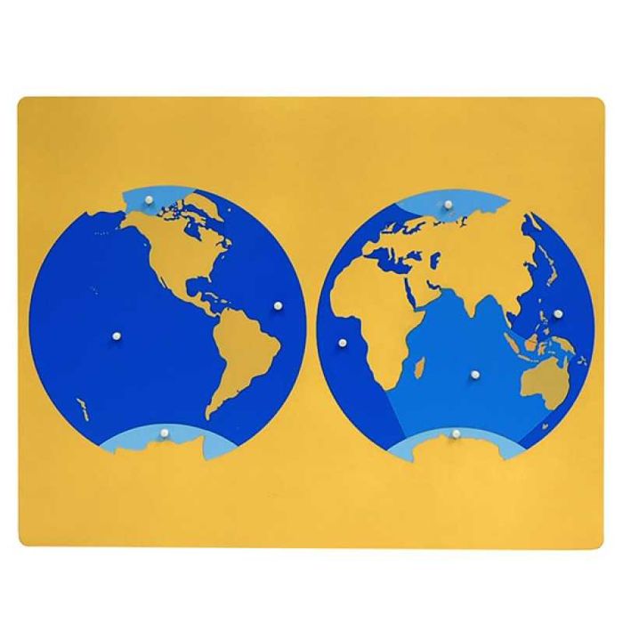 Puzzle harta oceane si continente - Material Montessori