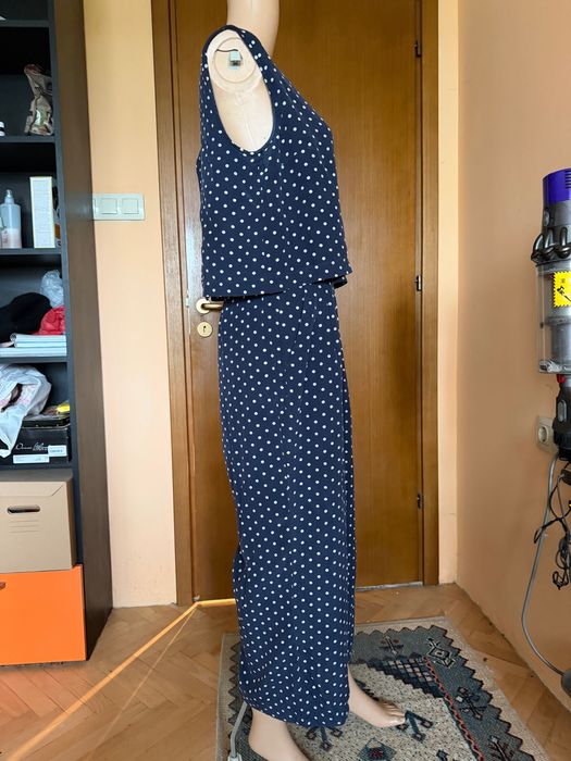 Копринен гащеризон J Crew, десен на точки, размер М/L