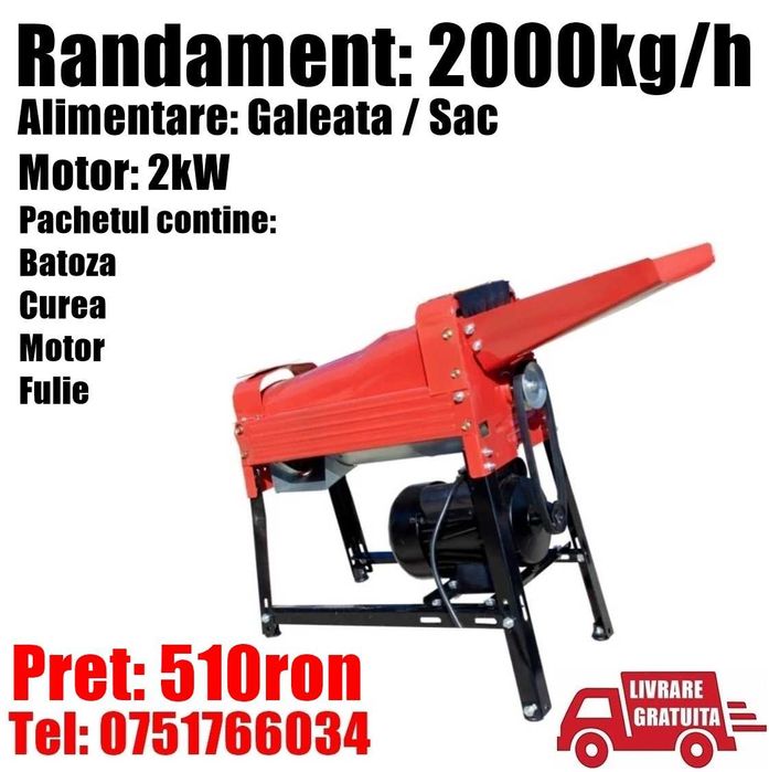 Batoza Sfarmator Desfacator Porumb 2000kg/ora + Motor LivratGRATUIT CT