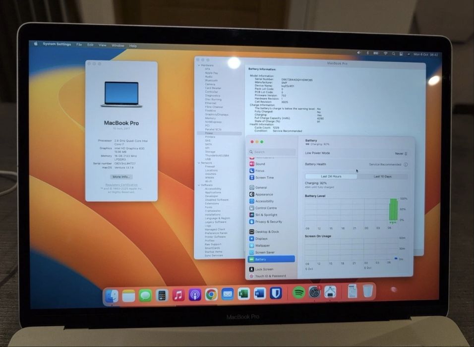 Apple MacBook Pro 15-inch 2017 Intel Core I7 16Gb RAM 256Gb SSD
