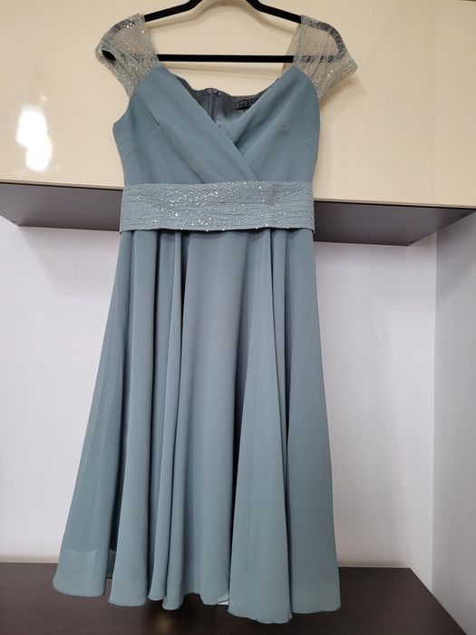 Rochie eleganta PRETTY GIRL de culoare vernil