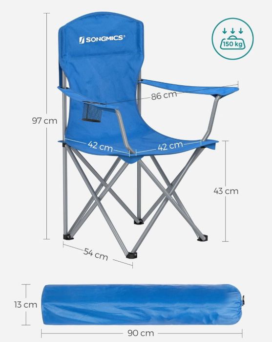 Комплект от 2 сгъваеми къмпинг стола