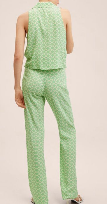 Комплект Mango зелен с елек и панталон