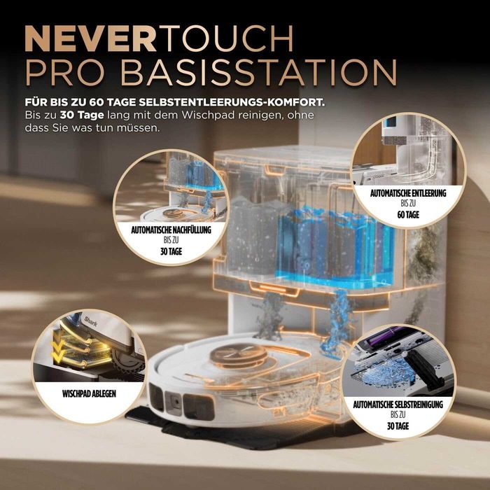Прахосмукачка робот Shark PowerDetect NeverTouch Pro 2IN1 (AV2800ZEEUWH) Бял