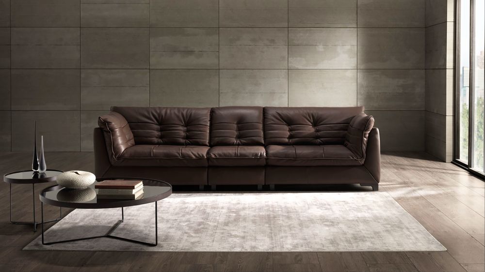 Модулен диван и табуретка Natuzzi Editions Intrigo - Естествена кожа