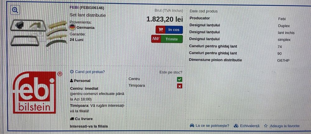 Kit lant distributie BMW e46