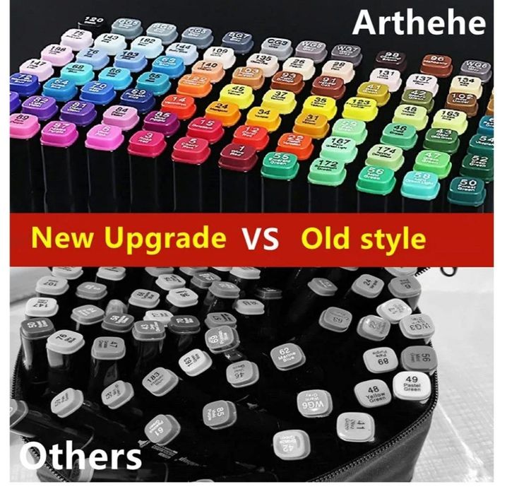 Набор из 80 цветных маркеров, перманентные маркеры для рисования