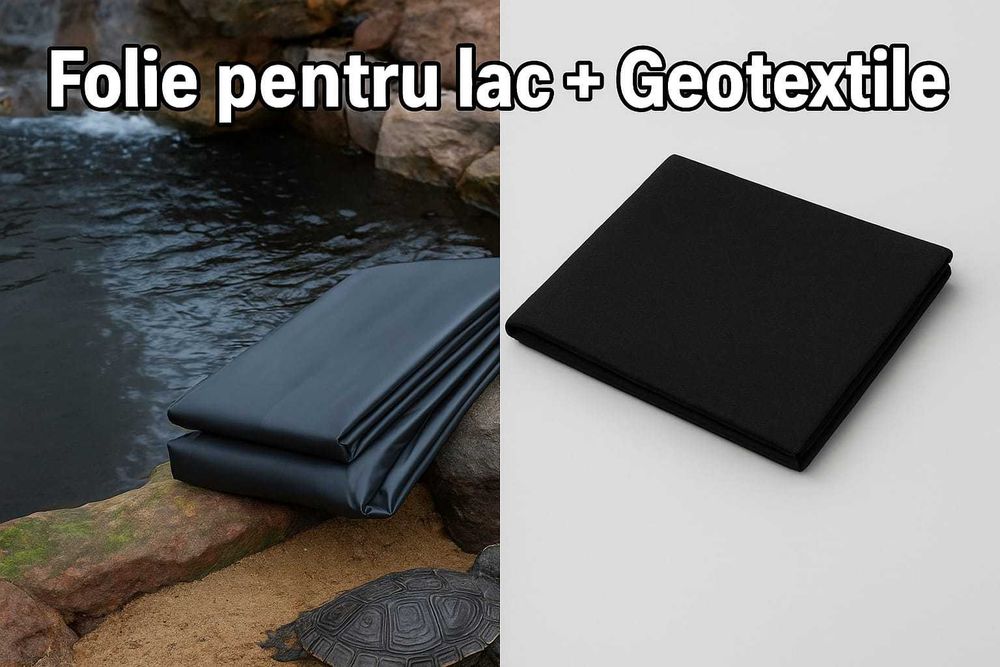Vând folie PVC specială pentru iaz + geotextil