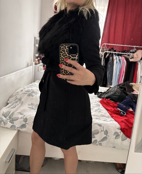 Palton dama negru Zara S