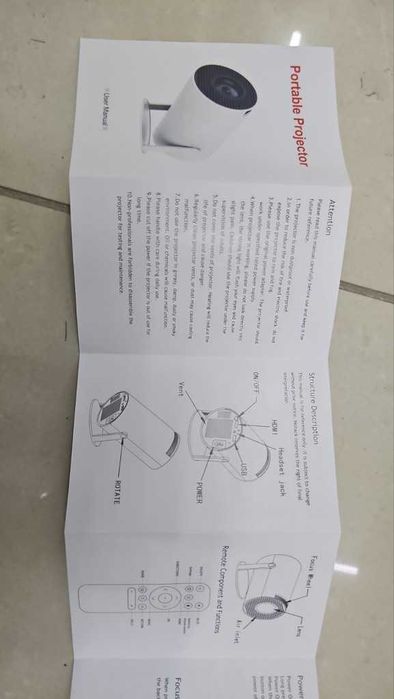 Преносим мини проектор,Android 11,HDMI връзка,USB,AV, Audio jack3.5mm.